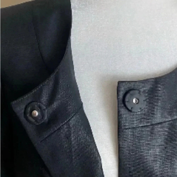 Anne Klein Women’s 100% Linen Blk Cuffed 3/4 Sleeve Elegant Blazer Jacket 14 EUC - Picture 7 of 11